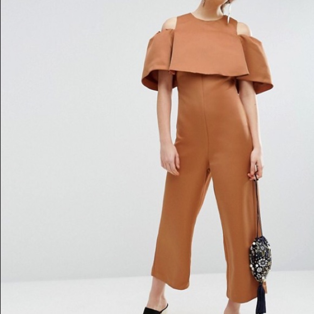 ASOS Bonded Off Shoulder Jumpsuit